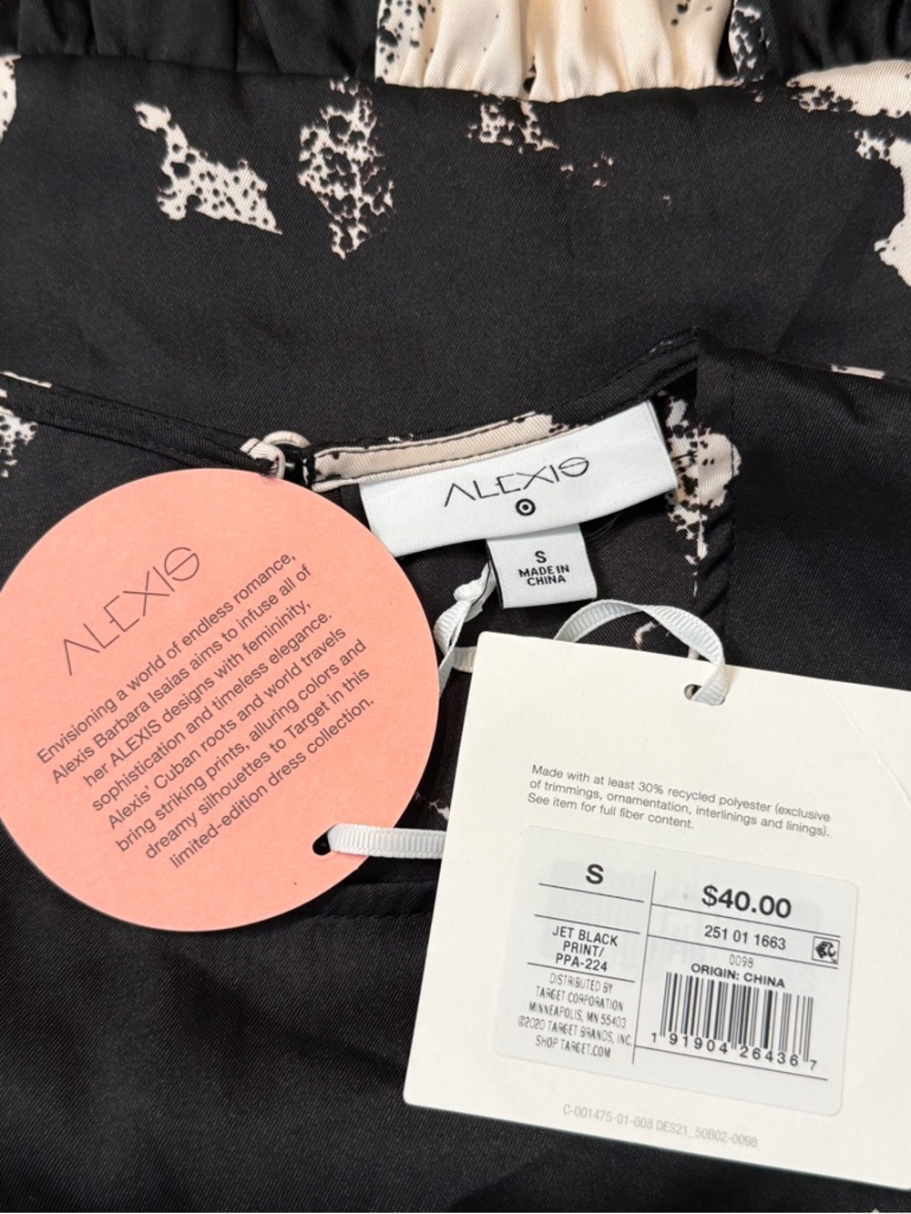 NWT! Alexis x Target Long Sleeve Abstract Print Rope Belt Dress. Size Small. - Picture 14 of 16